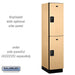 Salsbury 18" Wide Double Tier Designer Wood Locker - 1 Wide - 6 Feet High - 21 Inches Deep - Maple - Black Resettable Combination Locks - Sweatfully