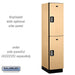 Salsbury 18" Wide Double Tier Designer Wood Locker - 1 Wide - 6 Feet High - 21 Inches Deep - Maple - Silver Electronic Locks - Sweatfully