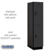 Salsbury 18" Wide Double Tier Designer Wood Locker - 1 Wide - 6 Feet High - 24 Inches Deep - Black - Black Resettable Combination Locks - Sweatfully