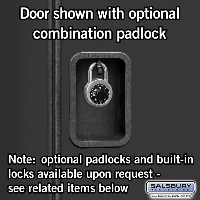 Salsbury 18" Wide Double Tier Designer Wood Locker - 1 Wide - 6 Feet High - 24 Inches Deep - Black - Hasps - Sweatfully