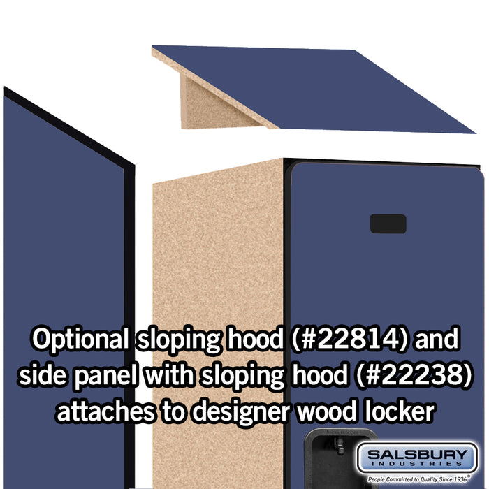 Salsbury 18" Wide Double Tier Designer Wood Locker - 1 Wide - 6 Feet High - 24 Inches Deep - Blue - Hasps - Sweatfully