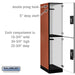 Salsbury 18" Wide Double Tier Designer Wood Locker - 1 Wide - 6 Feet High - 24 Inches Deep - Cherry - Silver Resettable Combination Locks - Sweatfully