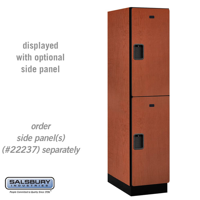Salsbury 18" Wide Double Tier Designer Wood Locker - 1 Wide - 6 Feet High - 24 Inches Deep - Cherry - Hasps - Sweatfully
