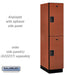 Salsbury 18" Wide Double Tier Designer Wood Locker - 1 Wide - 6 Feet High - 24 Inches Deep - Cherry - Hasps - Sweatfully