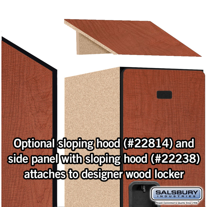 Salsbury 18" Wide Double Tier Designer Wood Locker - 1 Wide - 6 Feet High - 24 Inches Deep - Cherry - Hasps - Sweatfully