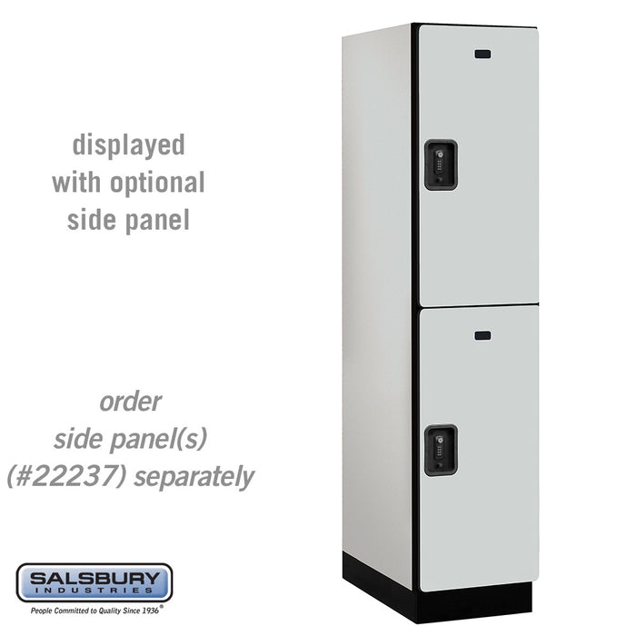 Salsbury 18" Wide Double Tier Designer Wood Locker - 1 Wide - 6 Feet High - 24 Inches Deep - Gray - Black Resettable Combination Locks - Sweatfully