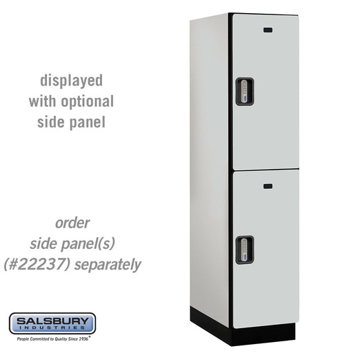 Salsbury 18" Wide Double Tier Designer Wood Locker - 1 Wide - 6 Feet High - 24 Inches Deep - Gray - Silver Electronic Locks - Sweatfully