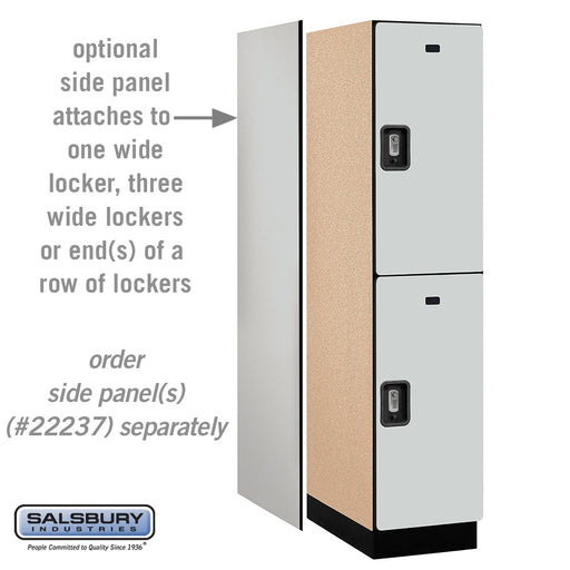 Salsbury 18" Wide Double Tier Designer Wood Locker - 1 Wide - 6 Feet High - 24 Inches Deep - Gray - Silver Resettable Combination Locks - Sweatfully