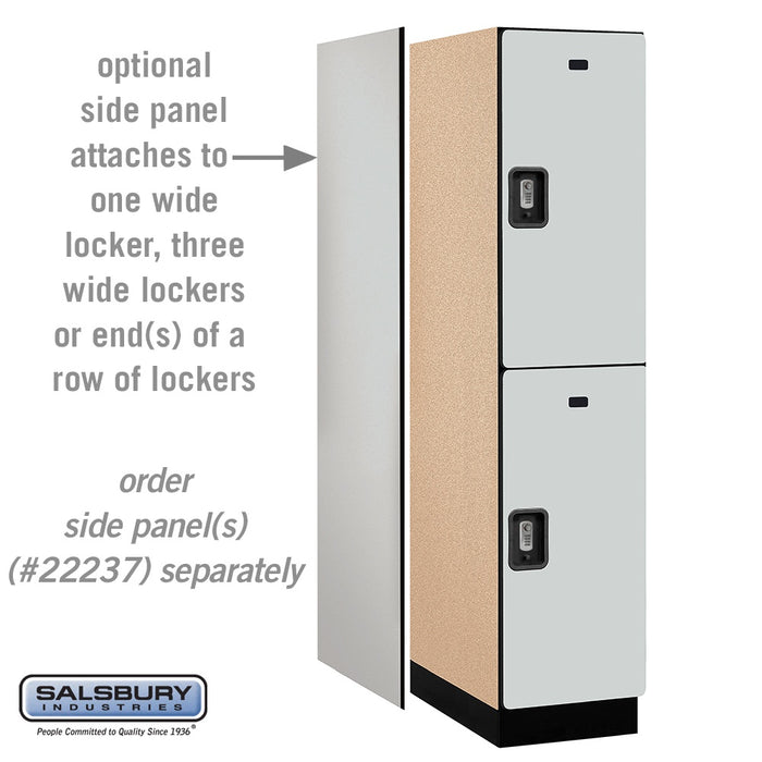 Salsbury 18" Wide Double Tier Designer Wood Locker - 1 Wide - 6 Feet High - 24 Inches Deep - Gray - Silver Resettable Combination Locks - Sweatfully