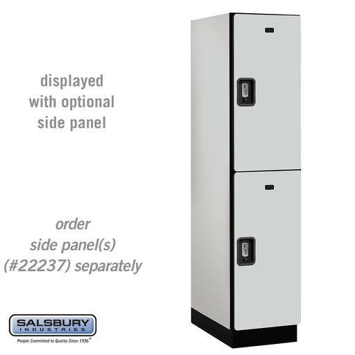 Salsbury 18" Wide Double Tier Designer Wood Locker - 1 Wide - 6 Feet High - 24 Inches Deep - Gray - Silver Resettable Combination Locks - Sweatfully