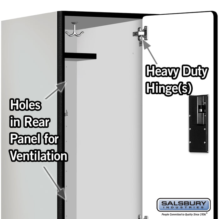 Salsbury 18" Wide Double Tier Designer Wood Locker - 1 Wide - 6 Feet High - 24 Inches Deep - Gray - Hasps - Sweatfully