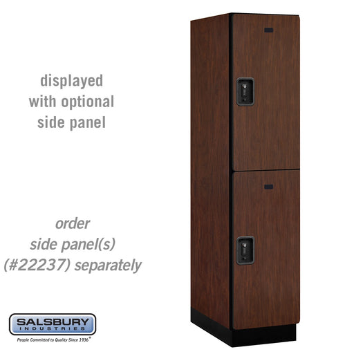 Salsbury 18" Wide Double Tier Designer Wood Locker - 1 Wide - 6 Feet High - 24 Inches Deep - Mahogany - Black Resettable Combination Locks - Sweatfully
