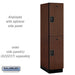 Salsbury 18" Wide Double Tier Designer Wood Locker - 1 Wide - 6 Feet High - 24 Inches Deep - Mahogany - Black Resettable Combination Locks - Sweatfully