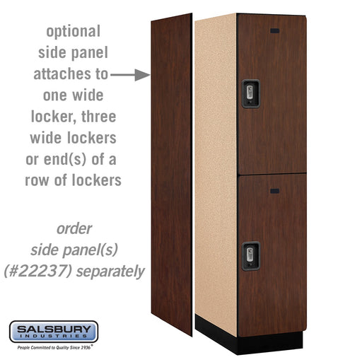 Salsbury 18" Wide Double Tier Designer Wood Locker - 1 Wide - 6 Feet High - 24 Inches Deep - Mahogany - Silver Resettable Combination Locks - Sweatfully