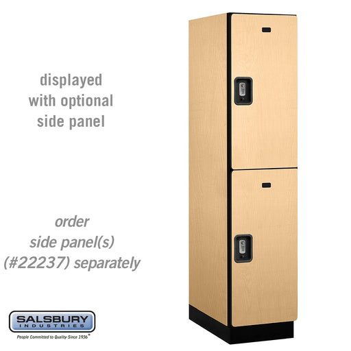 Salsbury 18" Wide Double Tier Designer Wood Locker - 1 Wide - 6 Feet High - 24 Inches Deep - Maple - Silver Resettable Combination Locks - Sweatfully