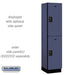 Salsbury 18" Wide Double Tier Designer Wood Locker - 1 Wide - 6 Feet High - 18 Inches Deep - Blue - Black Resettable Combination Locks - Sweatfully