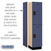 Salsbury 18" Wide Double Tier Designer Wood Locker - 1 Wide - 6 Feet High - 18 Inches Deep - Blue - Hasps - Sweatfully