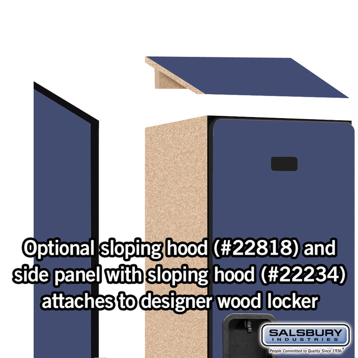 Salsbury 18" Wide Double Tier Designer Wood Locker - 1 Wide - 6 Feet High - 18 Inches Deep - Blue - Hasps - Sweatfully
