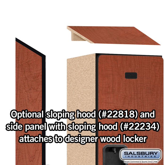 Salsbury 18" Wide Double Tier Designer Wood Locker - 1 Wide - 6 Feet High - 18 Inches Deep - Cherry - Hasps - Sweatfully