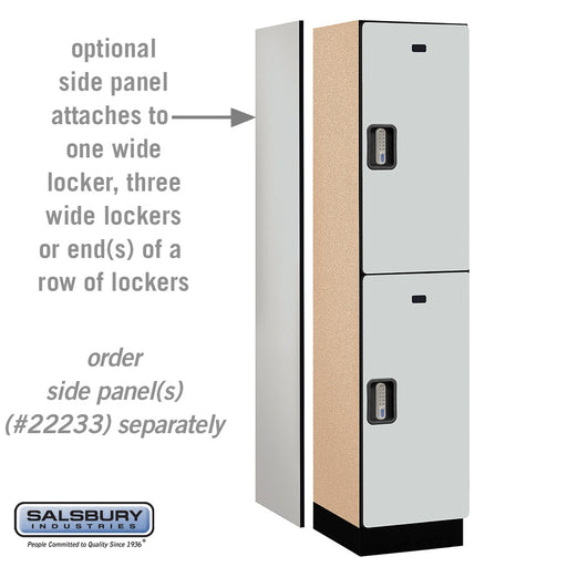 Salsbury 18" Wide Double Tier Designer Wood Locker - 1 Wide - 6 Feet High - 18 Inches Deep - Gray - Silver Electronic Locks - Sweatfully