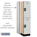 Salsbury 18" Wide Double Tier Designer Wood Locker - 1 Wide - 6 Feet High - 18 Inches Deep - Gray - Silver Electronic Locks - Sweatfully