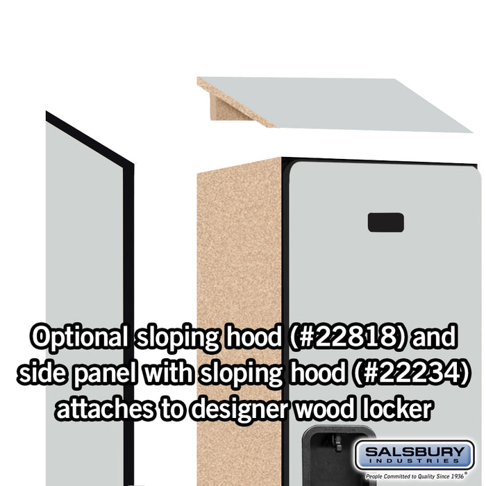 Salsbury 18" Wide Double Tier Designer Wood Locker - 1 Wide - 6 Feet High - 18 Inches Deep - Gray - Hasps - Sweatfully