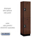 Salsbury 18" Wide Double Tier Designer Wood Locker - 1 Wide - 6 Feet High - 18 Inches Deep - Mahogany - Silver Resettable Combination Locks - Sweatfully