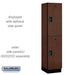 Salsbury 18" Wide Double Tier Designer Wood Locker - 1 Wide - 6 Feet High - 18 Inches Deep - Mahogany - Hasps - Sweatfully