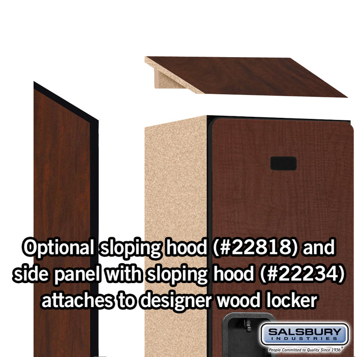 Salsbury 18" Wide Double Tier Designer Wood Locker - 1 Wide - 6 Feet High - 18 Inches Deep - Mahogany - Hasps - Sweatfully