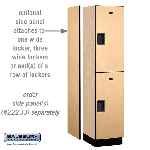 Salsbury 18" Wide Double Tier Designer Wood Locker - 1 Wide - 6 Feet High - 18 Inches Deep - Maple - Hasps - Sweatfully