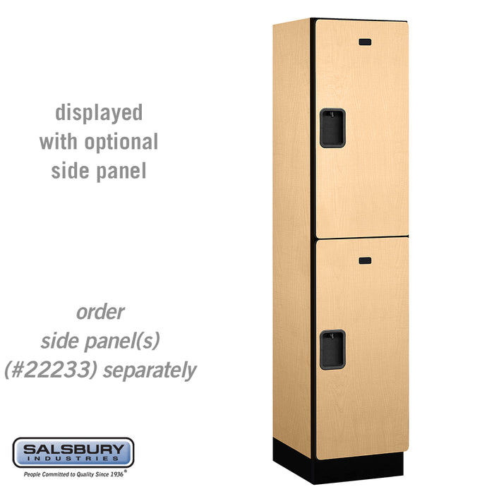 Salsbury 18" Wide Double Tier Designer Wood Locker - 1 Wide - 6 Feet High - 18 Inches Deep - Maple - Hasps - Sweatfully