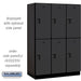 Salsbury 18" Wide Double Tier Designer Wood Locker - 3 Wide - 6 Feet High - 21 Inches Deep - Black - Hasps - Sweatfully