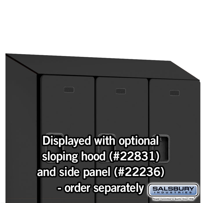 Salsbury 18" Wide Double Tier Designer Wood Locker - 3 Wide - 6 Feet High - 21 Inches Deep - Black - Hasps - Sweatfully