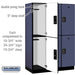 Salsbury 18" Wide Double Tier Designer Wood Locker - 3 Wide - 6 Feet High - 21 Inches Deep - Blue - Black Electronic Locks - Sweatfully