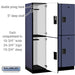 Salsbury 18" Wide Double Tier Designer Wood Locker - 3 Wide - 6 Feet High - 21 Inches Deep - Blue - Hasps - Sweatfully