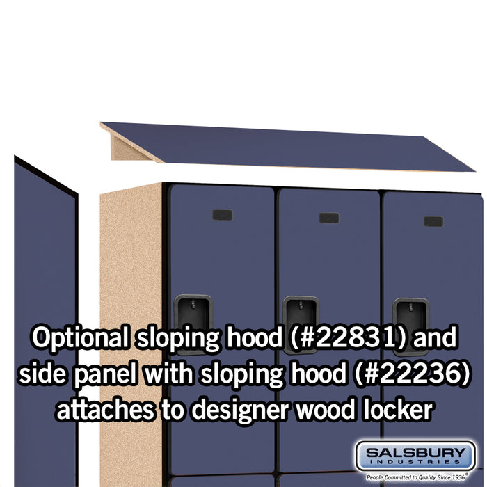 Salsbury 18" Wide Double Tier Designer Wood Locker - 3 Wide - 6 Feet High - 21 Inches Deep - Blue - Hasps - Sweatfully
