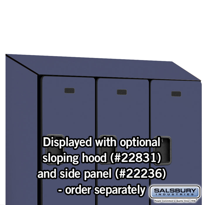 Salsbury 18" Wide Double Tier Designer Wood Locker - 3 Wide - 6 Feet High - 21 Inches Deep - Blue - Hasps - Sweatfully