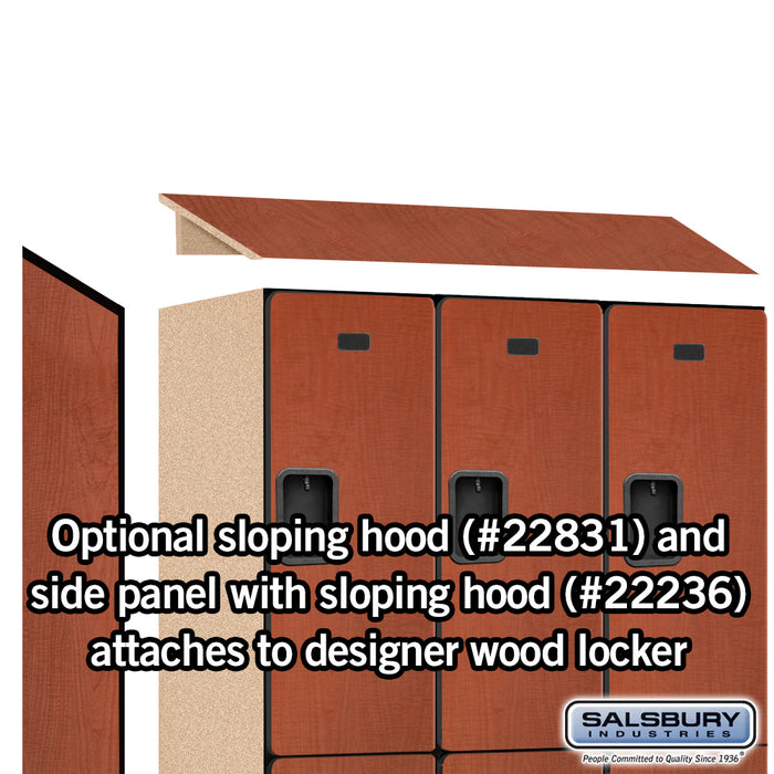 Salsbury 18" Wide Double Tier Designer Wood Locker - 3 Wide - 6 Feet High - 21 Inches Deep - Cherry - Hasps - Sweatfully