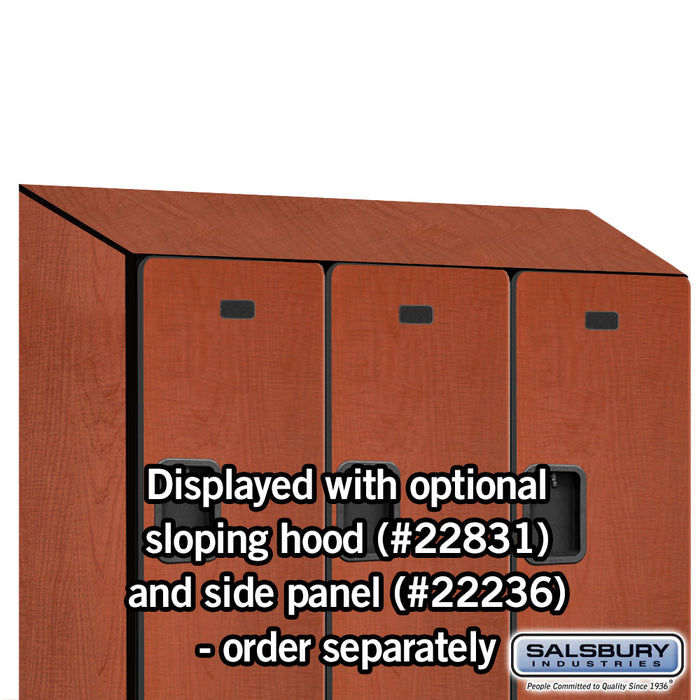 Salsbury 18" Wide Double Tier Designer Wood Locker - 3 Wide - 6 Feet High - 21 Inches Deep - Cherry - Hasps - Sweatfully
