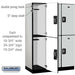 Salsbury 18" Wide Double Tier Designer Wood Locker - 3 Wide - 6 Feet High - 21 Inches Deep - Gray - Silver Resettable Combination Locks - Sweatfully