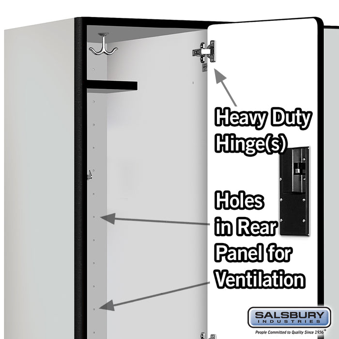 Salsbury 18" Wide Double Tier Designer Wood Locker - 3 Wide - 6 Feet High - 21 Inches Deep - Gray - Hasps - Sweatfully