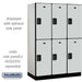 Salsbury 18" Wide Double Tier Designer Wood Locker - 3 Wide - 6 Feet High - 21 Inches Deep - Gray - Hasps - Sweatfully
