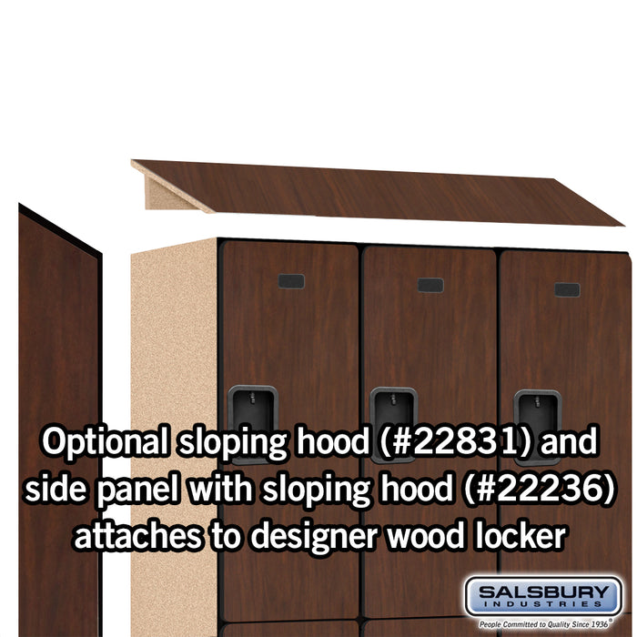 Salsbury 18" Wide Double Tier Designer Wood Locker - 3 Wide - 6 Feet High - 21 Inches Deep - Mahogany - Hasps - Sweatfully