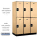 Salsbury 18" Wide Double Tier Designer Wood Locker - 3 Wide - 6 Feet High - 21 Inches Deep - Maple - Hasps - Sweatfully