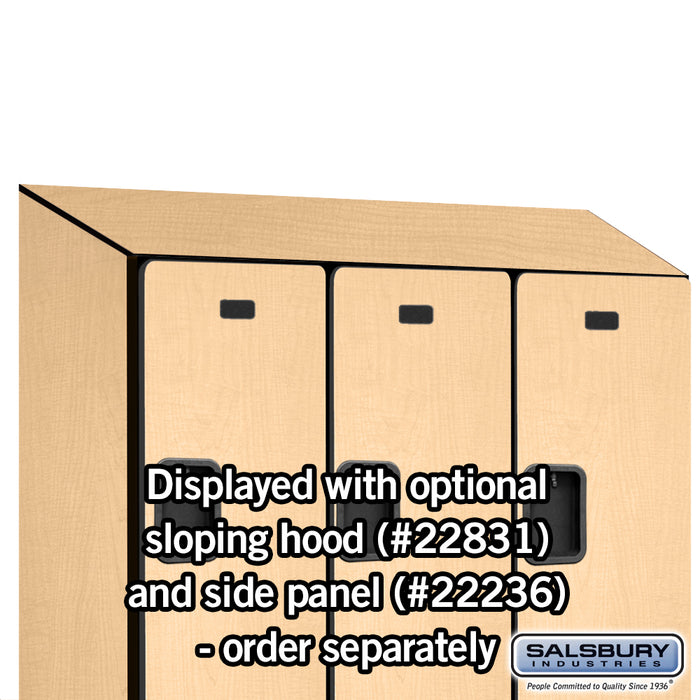 Salsbury 18" Wide Double Tier Designer Wood Locker - 3 Wide - 6 Feet High - 21 Inches Deep - Maple - Hasps - Sweatfully