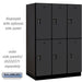 Salsbury 18" Wide Double Tier Designer Wood Locker - 3 Wide - 6 Feet High - 24 Inches Deep - Black - Black Electronic Locks - Sweatfully