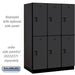 Salsbury 18" Wide Double Tier Designer Wood Locker - 3 Wide - 6 Feet High - 24 Inches Deep - Black - Hasps - Sweatfully