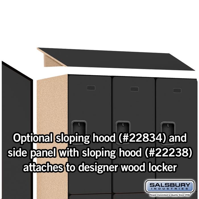 Salsbury 18" Wide Double Tier Designer Wood Locker - 3 Wide - 6 Feet High - 24 Inches Deep - Black - Hasps - Sweatfully