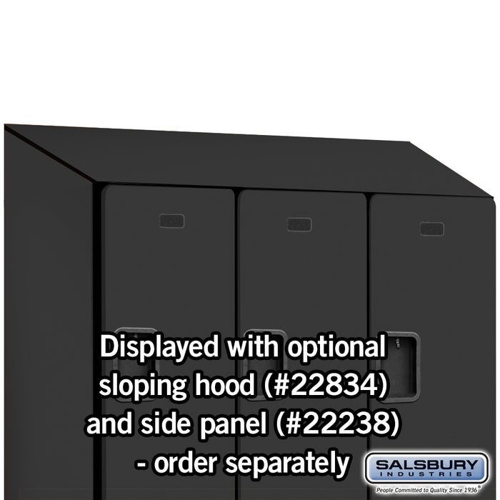Salsbury 18" Wide Double Tier Designer Wood Locker - 3 Wide - 6 Feet High - 24 Inches Deep - Black - Hasps - Sweatfully