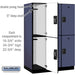 Salsbury 18" Wide Double Tier Designer Wood Locker - 3 Wide - 6 Feet High - 24 Inches Deep - Blue - Black Resettable Combination Locks - Sweatfully